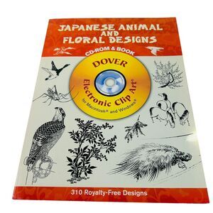 Japanese Animal and Floral 310 Designs Dover Clip Art CD Book 2006 NEW